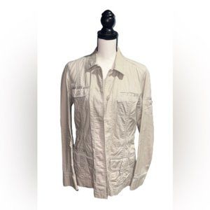 Eddie Bauer Beige Khaki Button Up Jacket